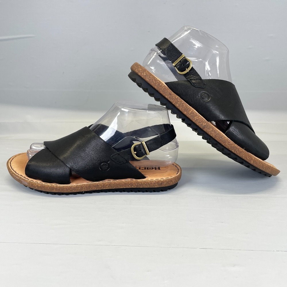 Born Santa Rose Slingback Sandals Womens Size 7 M Black Leather Casual Shoes - Picture 6 of 10